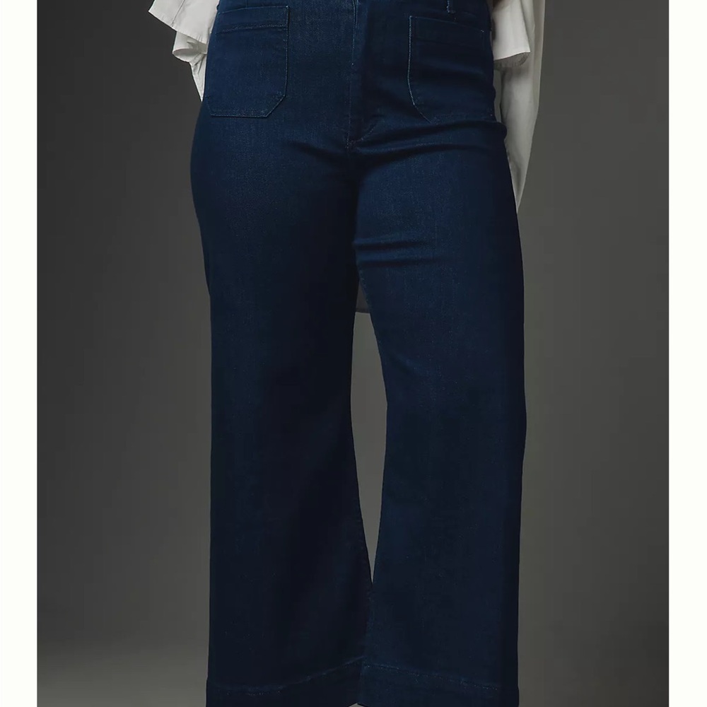 NWOT Anthropologie Maeve Collette cropped high rise wide Leg Jeans